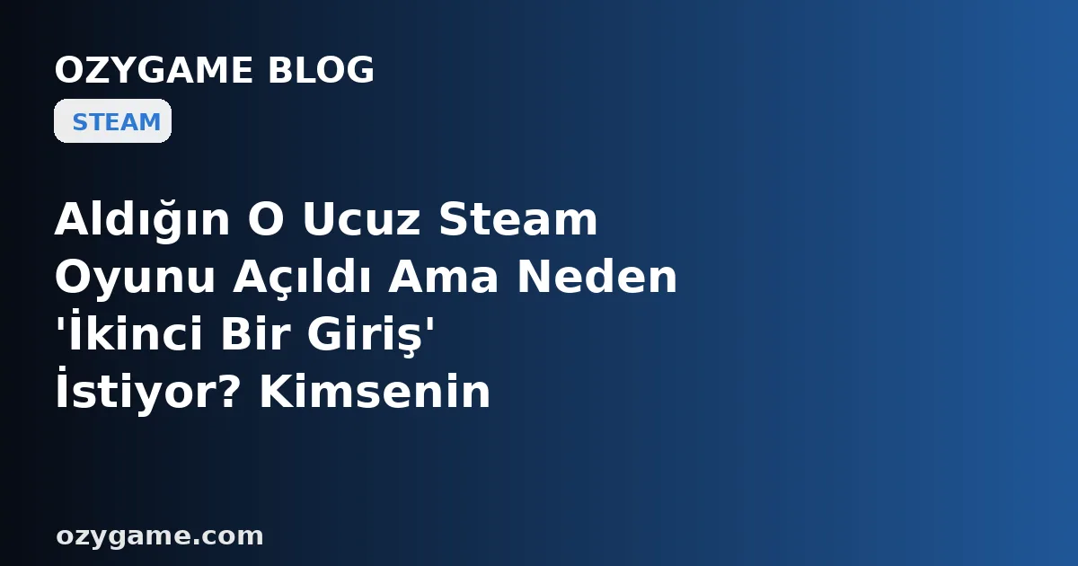 Aldığın O Ucuz Steam Oyunu Açıldı Ama Neden 'İkinci Bir Giriş' İstiyor? Kimsenin Bakmadığı O 'Üçüncü Parti Launcher' Şartı Ucuz Steam Oyununu Steam'in İçinde Rehin Alabilir