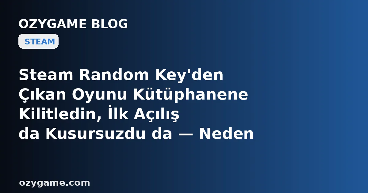 Steam Random Key'den Çıkan Oyunu Kütüphanene Kilitledin, İlk Açılış da Kusursuzdu da — Neden Karşına Yeni Güncelleme Değil, Yıllardır Tek Satır Kod Görmemiş, Geliştiricisi Ortadan Kaybolmuş Buz Gibi Bir 'Terk Edilmiş Erken Erişim' Duvarı Dikildi?