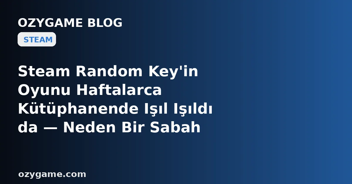Steam Random Key'in Oyunu Haftalarca Kütüphanende Işıl Işıldı da — Neden Bir Sabah 'Oyna'ya Bastığın An Karşına O Oyun Değil, Yapımcının Sessizce Fişini Çektiği ve Bütün İlerlemenle Birlikte Rafını Bir Anda Boşaltan Buz Gibi Bir 'Geri Çekilen Anahtar' Duv