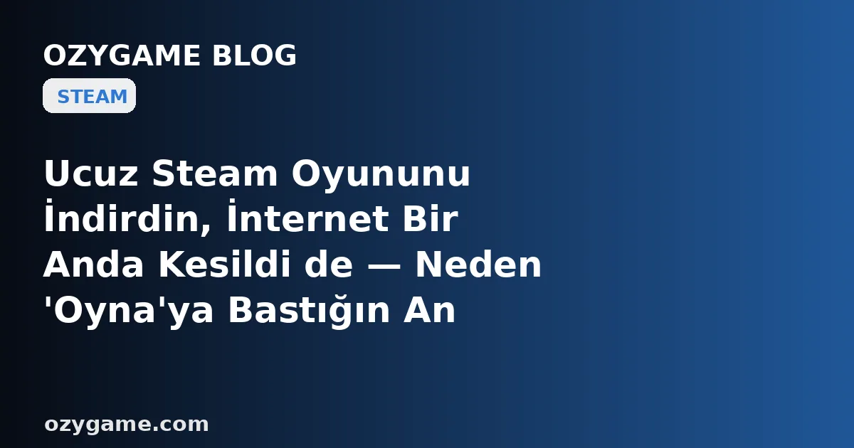 Ucuz Steam Oyununu İndirdin, İnternet Bir Anda Kesildi de — Neden 'Oyna'ya Bastığın An Karşına Oyun Değil, Seni Çevrimdışı Tek Kare Bile Oynatmayan Buz Gibi Bir 'Çevrimdışı Mod Kilidi' Duvarı Dikildi?