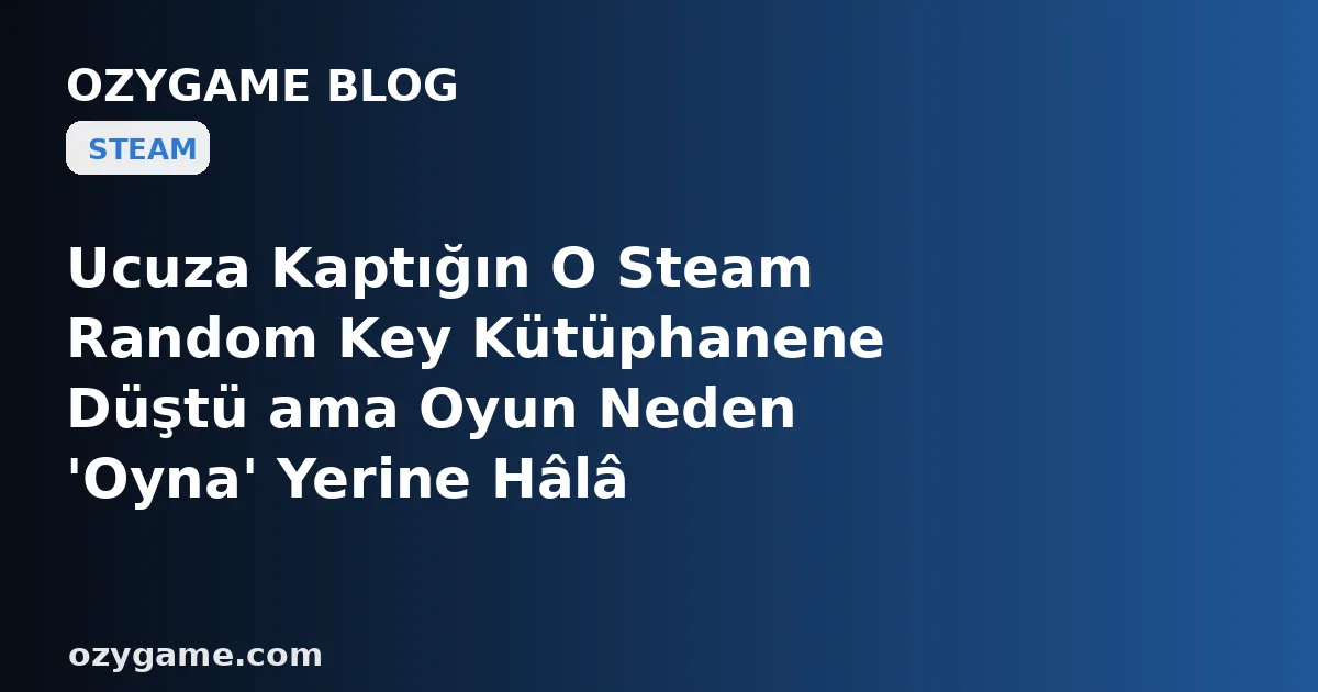 Ucuza Kaptığın O Steam Random Key Kütüphanene Düştü ama Oyun Neden 'Oyna' Yerine Hâlâ 'Satın Al' Diyor? Kimsenin Bakmadığı O 'Ana Oyun Gerekli' Tuzağı Random Key'ini Kütüphanende Sessiz Bir Yama Dosyasına Çevirebilir
